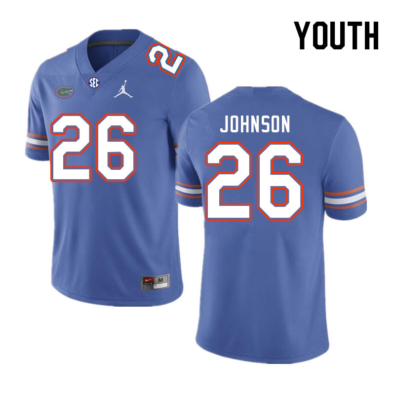 Youth #26 Dijon Johnson Florida Gators College Football Jerseys Stitched Sale-Royal - Click Image to Close